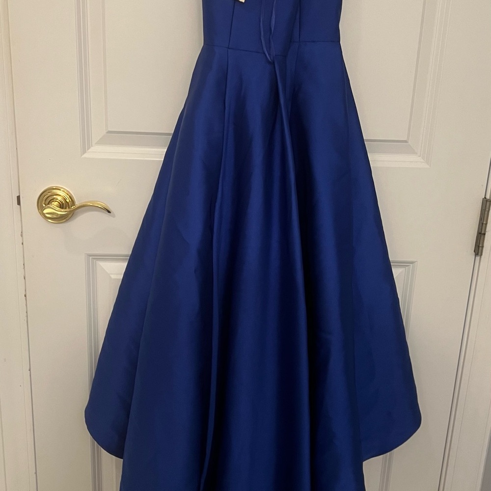 Eliza J Royal Blue High-Low Satin Dress